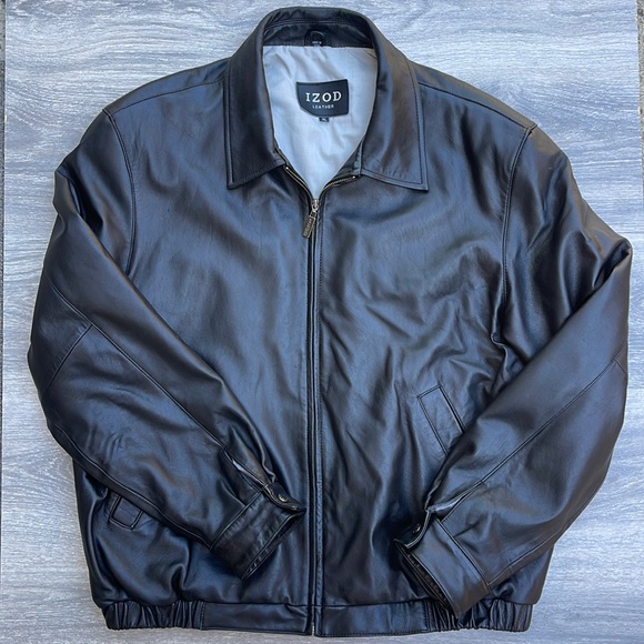 Izod Other - Mens Izod Leather Jacket, Bomber Style